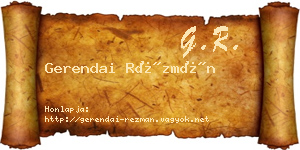 Gerendai Rézmán névjegykártya